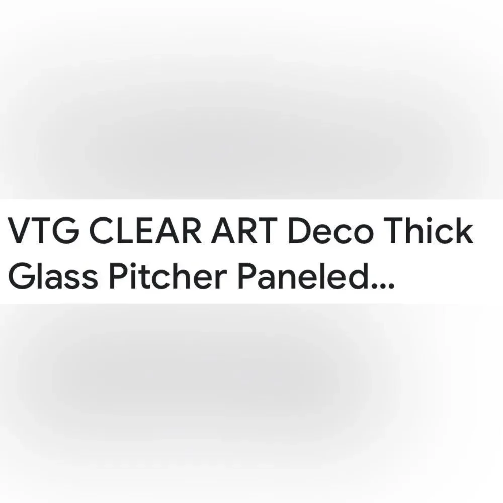 Pitcher Clear Heavy Cut Glass 2 Quarts Or 8 Cups 8 1/4 In Tall 5 In Round Spout